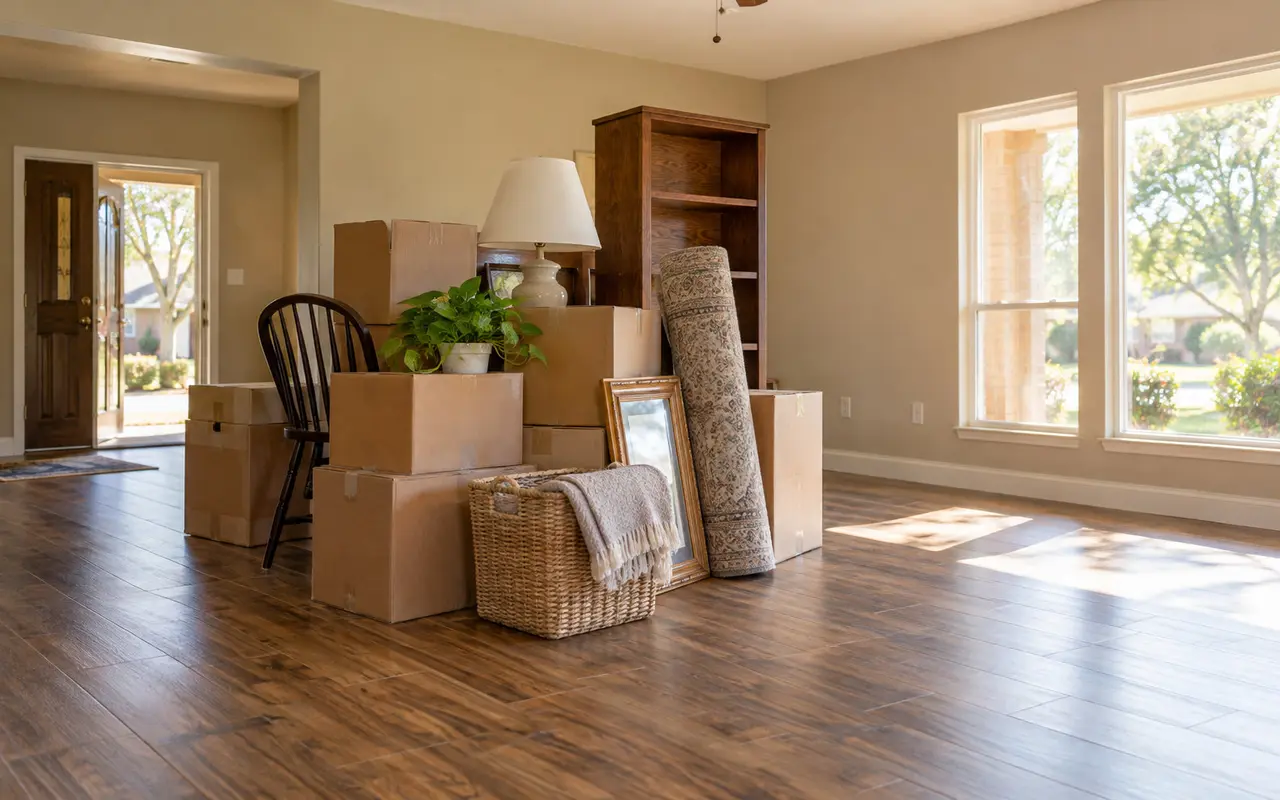 household contents staged for removal in Southeast Texas