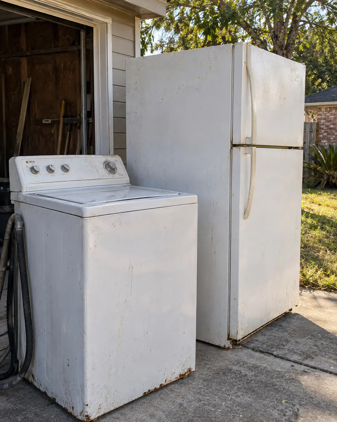 unwanted appliances at a property before removal