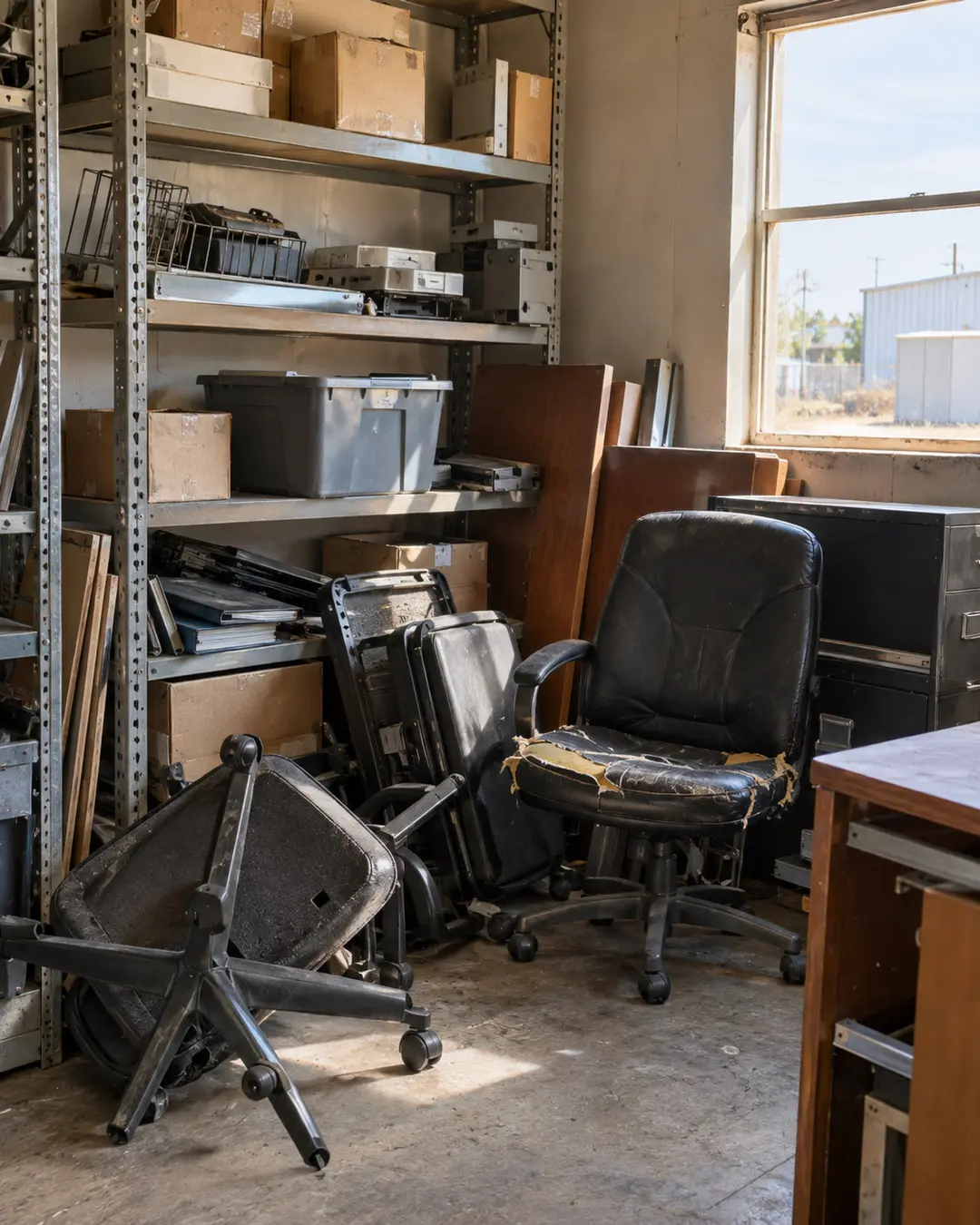 business clutter at a property before removal