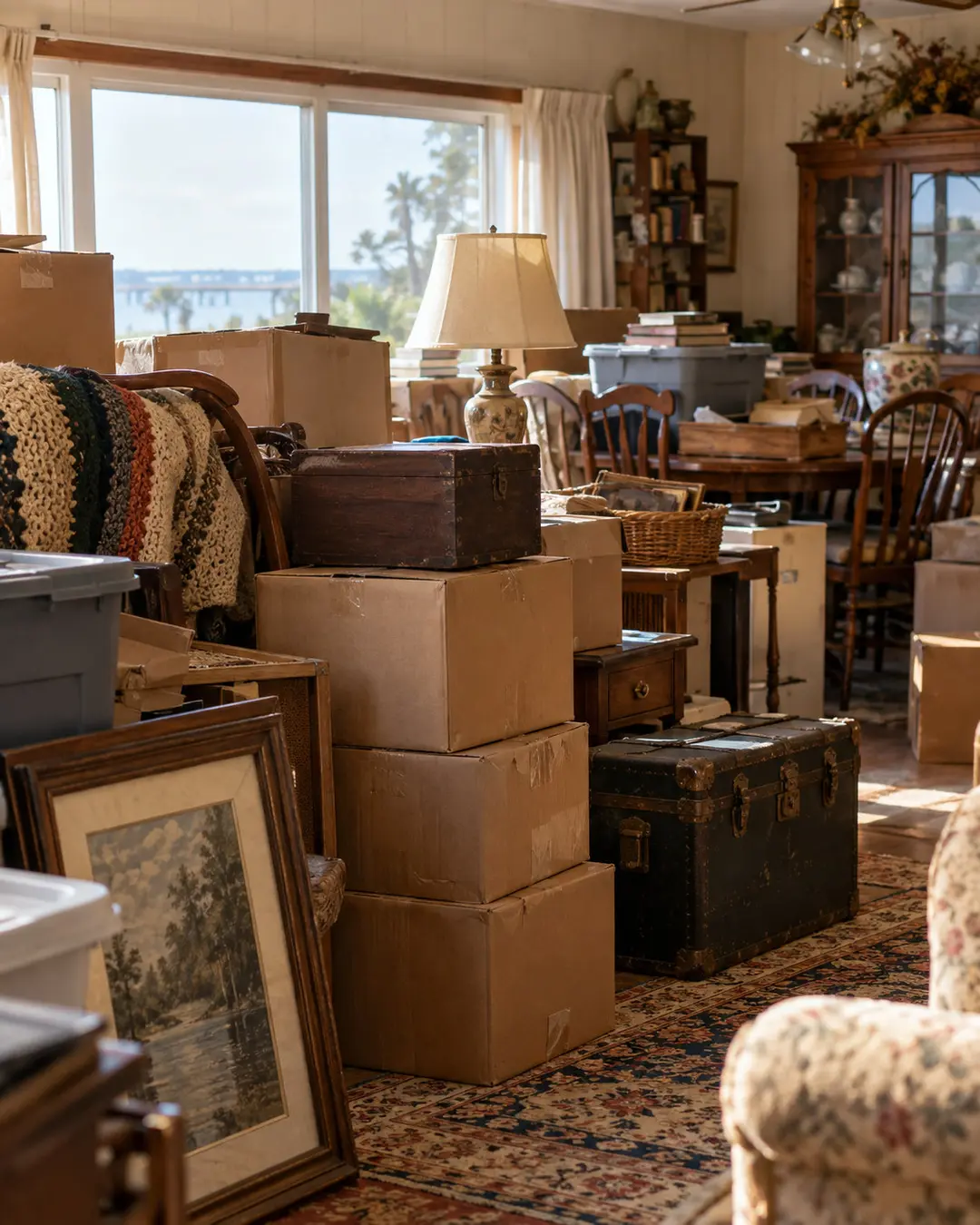 household contents at a property before removal